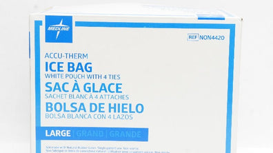 Medline NON4420 ACCU-Therm Ice Bag White Pouch with 4 Ties, Large - Box of 25